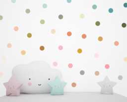 Rainbow Polka Dot Wall Stickers Pastel Nursery Decor