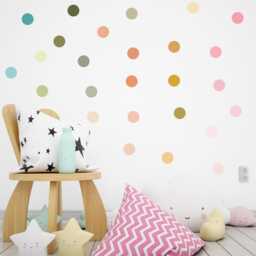 Rainbow Polka Dot Wall Stickers Pastel Nursery Decor - thumbnail 2