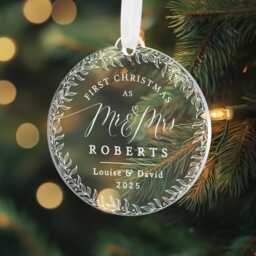 Personalised First Christmas As Mr & Mrs, Married, 1st Married Bauble, & Mrs Keepsake Gift Decoration - thumbnail 3