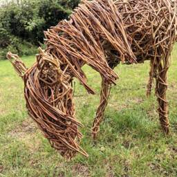 Horse, Pony, Animal, Willow Sculpture, Custom Order, Made To Wicker, Natural, Outdoor Decoration, Commission - thumbnail 2