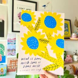 Van Gogh Sunflowers Positive Quote Art Print - Artist Slogan Wall Decor Vangogh Vincent - thumbnail 3