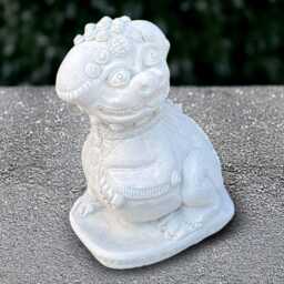 Concrete Foo Dog Sculpture Stone Statue Outdoor Animal Figurine Garden Wildlife Decoration Handmade Art Dog Lover Gift Yard - thumbnail 3