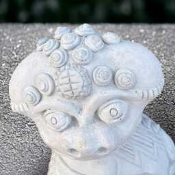Concrete Foo Dog Sculpture Stone Statue Outdoor Animal Figurine Garden Wildlife Decoration Handmade Art Dog Lover Gift Yard - thumbnail 2