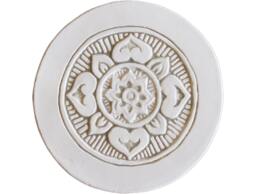 Wall Hanging With Mandala Design For Outdoor Decor, Ceramic Tile Bathroom Design, Circle Art 21cm Plain Border Beige - thumbnail 1