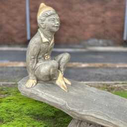 Cute Gnomes On Seesaw Statue Whimsical Gnome Sculpture Playful Concrete Figurine Outdoor Fairy Ornament Handmade Holiday Yard Gift - thumbnail 4