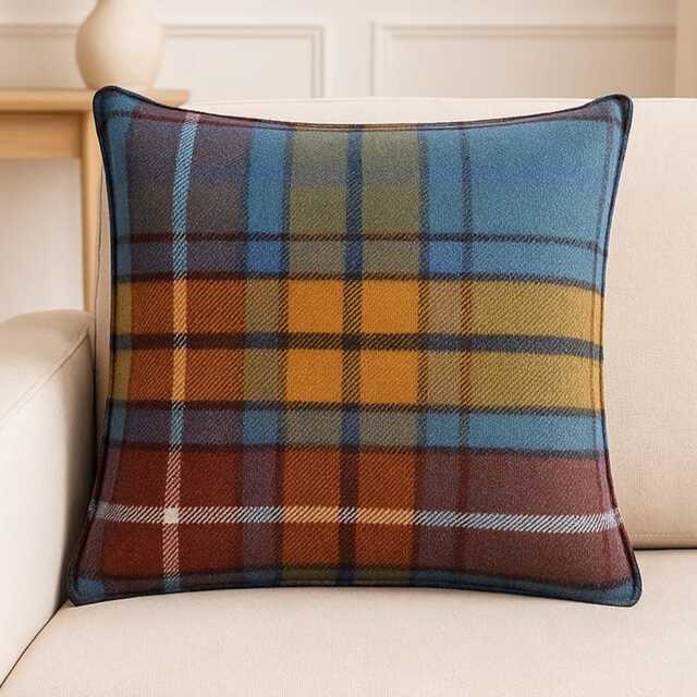 Set Of 2 Wool Tartan Cushion Covers - Scottish Heritage Home Decor - image 1