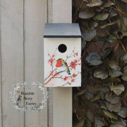 Beautiful Bird Robins Berries Key Hook Rack, Necklace Jewellery Hanger Organiser, Tea Towel Holder, Kitchen Wall Organiser - thumbnail 3