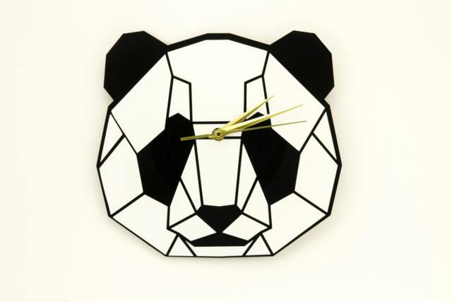 Kids Clocks - Panda Clock Wall Vinyl Record Kitchen Home Decor Wall Art Graphic - image 1