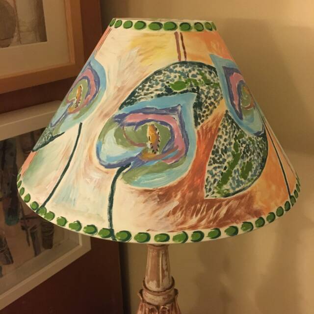 Bloomsbury Lampshade, Bohemian Interiors, Duncan Grant, Hand Painted Bespoke Lighting, Vanessa Bell Lampshade - image 1