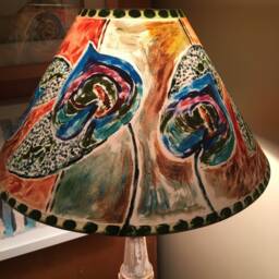 Bloomsbury Lampshade, Bohemian Interiors, Duncan Grant, Hand Painted Bespoke Lighting, Vanessa Bell Lampshade - thumbnail 3