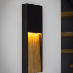 Led Wall Light Amberlight Nero Slim - Oak Lamp - thumbnail 3