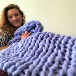 Big Fall Sale Large, Super Chunky, Cozy Merino Wool Knit Blanket - thumbnail 3