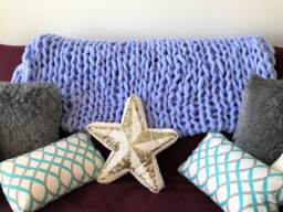 Big Fall Sale Large, Super Chunky, Cozy Merino Wool Knit Blanket - thumbnail 1