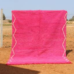 Hand Knotted Wool Rug Custom Pink Moroccan Berber Rug - thumbnail 1