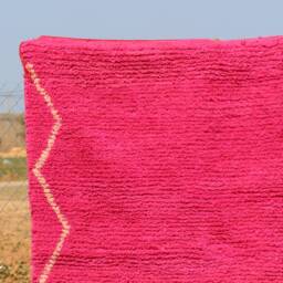 Hand Knotted Wool Rug Custom Pink Moroccan Berber Rug - thumbnail 4