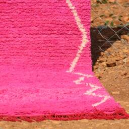 Hand Knotted Wool Rug Custom Pink Moroccan Berber Rug - thumbnail 3