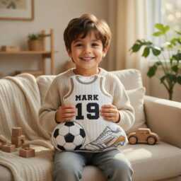 Personalized Baseball & Footbal Pillows, Custom Pillow With Name & Jersey Number, Shaped Decor For Sport Fans, Kids Gift - thumbnail 2