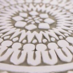 10 Decorative Ceramic Tiles Rustic White&beige Mandala Wall Art, - 20cm/7.9 - thumbnail 3