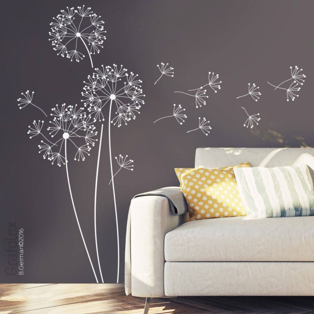 Dandelion Wall Decal With Flying Seeds, 151 cm High, Dandelion Sticker, Decal, Home Creative Decoration W317B - image 1
