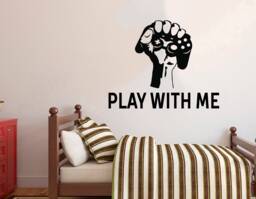 Gamer Wall Decal Video Game Controller, Removable Vinyl Sticker 3060 - thumbnail 1