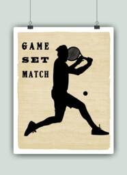 Tennis Art, Print, Decor, Poster, Player Gift, Sport Decoration For School, Center Decor - thumbnail 1