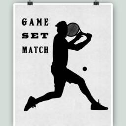 Tennis Art, Print, Decor, Poster, Player Gift, Sport Decoration For School, Center Decor - thumbnail 4
