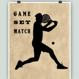 Tennis Art, Print, Decor, Poster, Player Gift, Sport Decoration For School, Center Decor - thumbnail 2