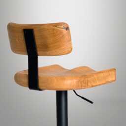 Wooden Bar Stool With Back - Solid Oak Counter Height Stool, Swivel & Adjustable, Kitchen Island Seating, Handcrafted in Germany - thumbnail 2