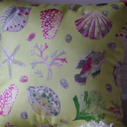 Beach Decor Seashell Lovers Pillow - Seashells, Starfish, Sea Fans, Urchins, Fish - thumbnail 2