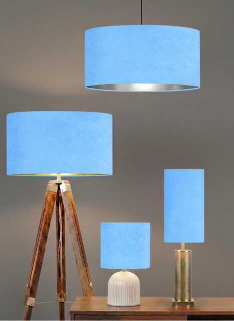New Handmade By Order Luxury Capri Light Blue Sky Lamp Shade & Pendant With Metallic Panels Lining All Shapes Sizes - image 1