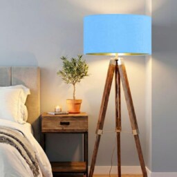 New Handmade By Order Luxury Capri Light Blue Sky Lamp Shade & Pendant With Metallic Panels Lining All Shapes Sizes - thumbnail 2