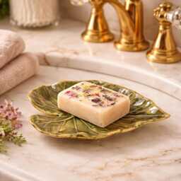 Soap Dish, Ceramic Bowl, Leaf, Handbuilding Techniques, Gift, Bathroom Decor, Green Dish, Ceramics & Pottery - thumbnail 4