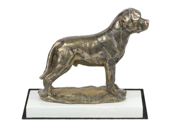 Rottweiler, Dog On White Wooden Base Statue, Limited Edition, Artdog - image 1