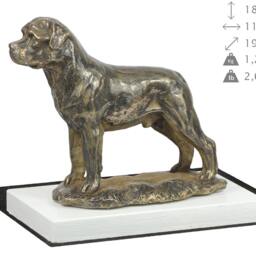Rottweiler, Dog On White Wooden Base Statue, Limited Edition, Artdog - thumbnail 4