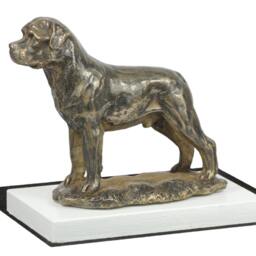 Rottweiler, Dog On White Wooden Base Statue, Limited Edition, Artdog - thumbnail 3
