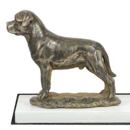 Rottweiler, Dog On White Wooden Base Statue, Limited Edition, Artdog - thumbnail 2