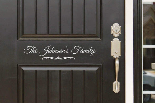 Family Name Decal Sign Front Door - Entryway Or Wall Vinyl Sticker - Great Gift Idea/Home Decor - image 1