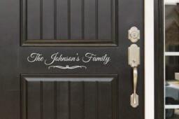 Family Name Decal Sign Front Door - Entryway Or Wall Vinyl Sticker - Great Gift Idea/Home Decor - thumbnail 1