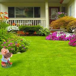 Gnome Statue Outdoor Garden Figure Flowerbed Sculpture Dwarf Leprechaun Back Yard Fireplace Decor Woodcutter Souvenir Best Friend Gift - thumbnail 3