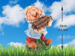 Gnome Statue Outdoor Garden Figure Flowerbed Sculpture Dwarf Leprechaun Back Yard Fireplace Decor Woodcutter Souvenir Best Friend Gift