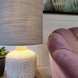 Extra Tall Drum Lampshade in Dove Grey Linen, 50cm Height - thumbnail 2