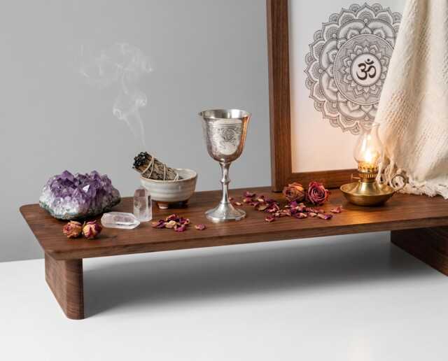 Personalized Altar Table, Custom Engraved Tarot Stand, Gift For Spiritual Friend, Bespoke Meditation Decor, Solid Wood Ritual Board - image 1