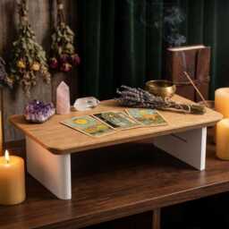 Personalized Altar Table, Custom Engraved Tarot Stand, Gift For Spiritual Friend, Bespoke Meditation Decor, Solid Wood Ritual Board - thumbnail 3
