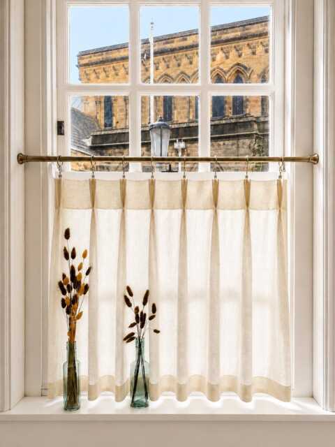 Handmade Muslin Caf?? Curtains Made To Measure , Pinch Pleat, 100% Cotton White & Cream Options - image 1