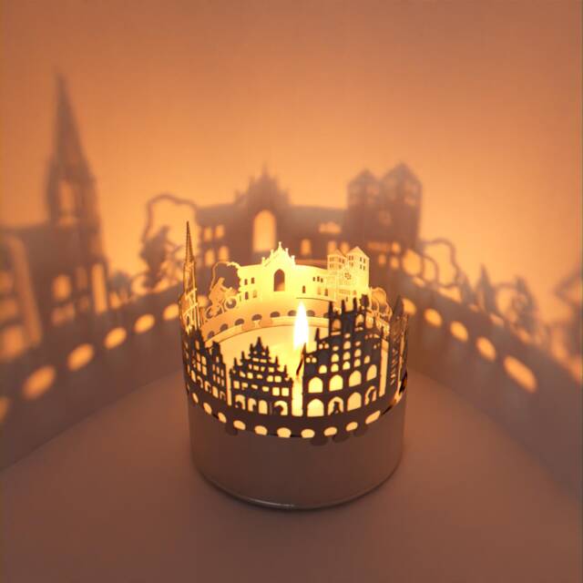 Muenster Skyline Shadow Play Candle Attachment For Magical Room Projection - Perfect Souvenir Fans - image 1