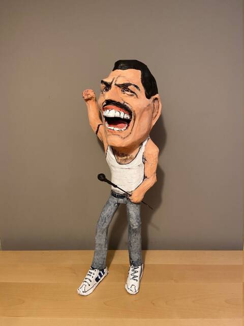 Freddie Mercury Sculpture, Queen, Live Aid Wembley, Paper Mache, 80S Music Lovers, Gifts - image 1