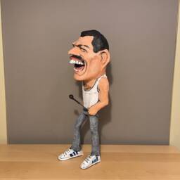 Freddie Mercury Sculpture, Queen, Live Aid Wembley, Paper Mache, 80S Music Lovers, Gifts - thumbnail 3