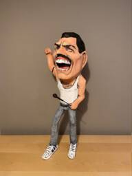 Freddie Mercury Sculpture, Queen, Live Aid Wembley, Paper Mache, 80S Music Lovers, Gifts - thumbnail 1