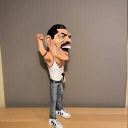 Freddie Mercury Sculpture, Queen, Live Aid Wembley, Paper Mache, 80S Music Lovers, Gifts - thumbnail 2