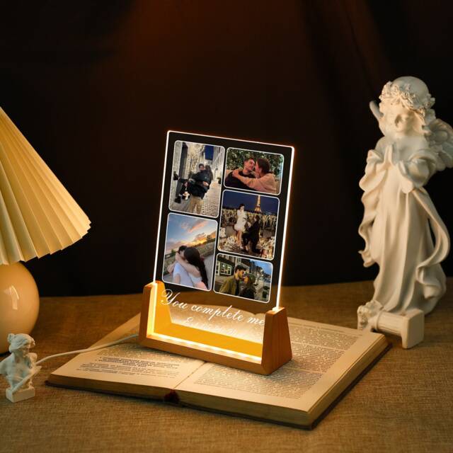 Personalized Photo Night Light Plaque, Couple Lamp, Custom Acrylic Frame, Bedroom Decor, Custom Led Light, Gift For Her Him Friends - image 1